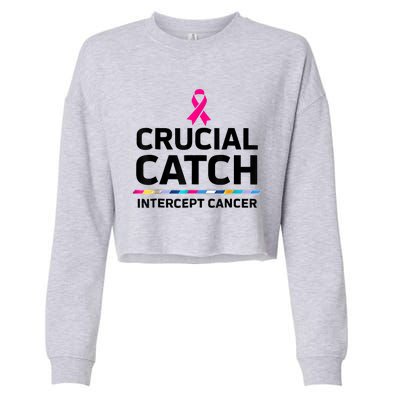 Crucial Catch Intercept Cancer Cropped Pullover Crew