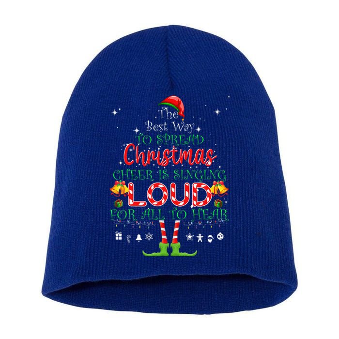 Christmas Cheer Is Singing Loud For All To Hear Santa Elf Short Acrylic Beanie