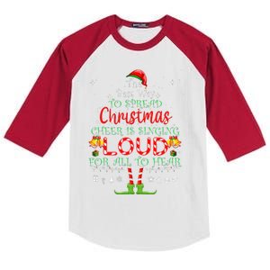 Christmas Cheer Is Singing Loud For All To Hear Santa Elf Kids Colorblock Raglan Jersey