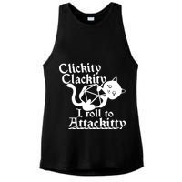 Clickity Clackity I Roll To Attackkitty Clickity Clackity Game Dice Ladies PosiCharge Tri-Blend Wicking Tank