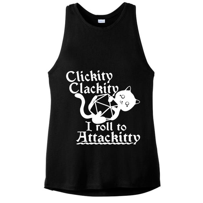 Clickity Clackity I Roll To Attackkitty Clickity Clackity Game Dice Ladies PosiCharge Tri-Blend Wicking Tank
