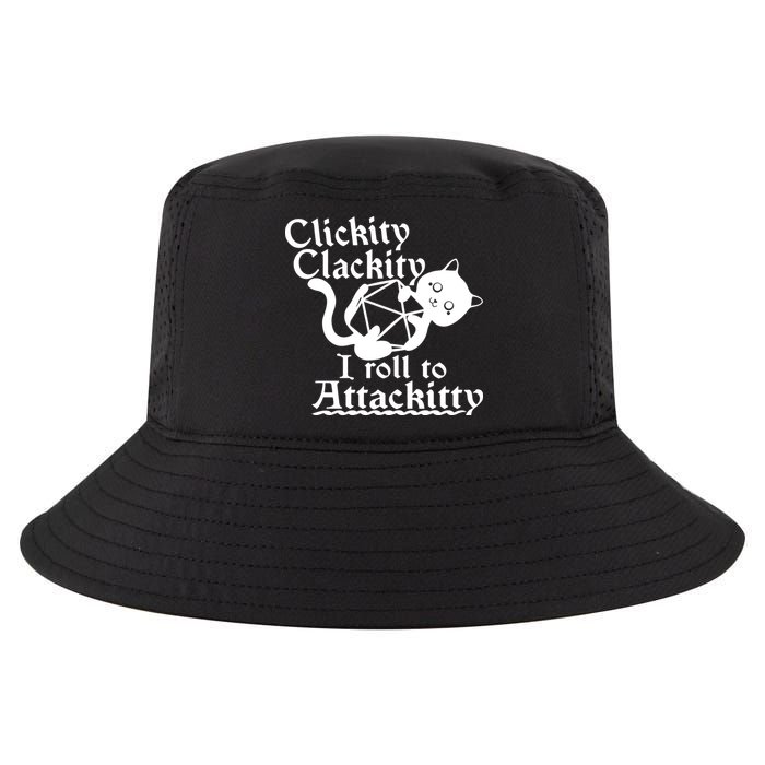 Clickity Clackity I Roll To Attackkitty Clickity Clackity Game Dice Cool Comfort Performance Bucket Hat