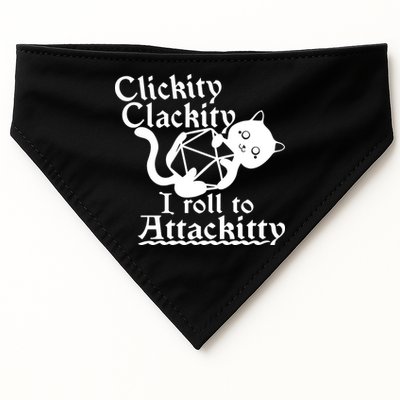 Clickity Clackity I Roll To Attackkitty Clickity Clackity Game Dice USA-Made Doggie Bandana