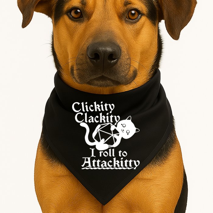 Clickity Clackity I Roll To Attackkitty Clickity Clackity Game Dice USA-Made Doggie Bandana