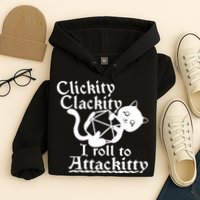 Clickity Clackity I Roll To Attackkitty Clickity Clackity Game Dice Hoodie