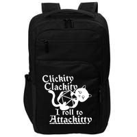 Clickity Clackity I Roll To Attackkitty Clickity Clackity Game Dice Impact Tech Backpack