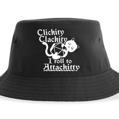 Clickity Clackity I Roll To Attackkitty Clickity Clackity Game Dice Sustainable Bucket Hat