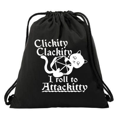 Clickity Clackity I Roll To Attackkitty Clickity Clackity Game Dice Drawstring Bag