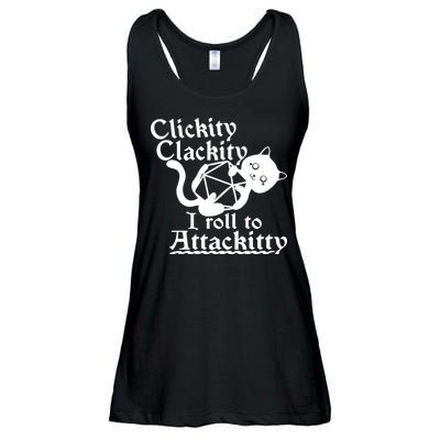 Clickity Clackity I Roll To Attackkitty Clickity Clackity Game Dice Ladies Essential Flowy Tank