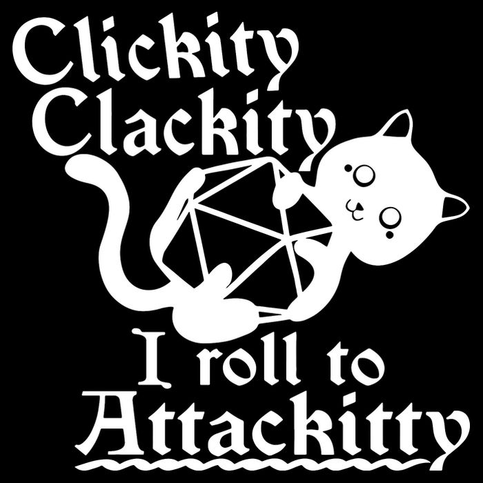 Clickity Clackity I Roll To Attackkitty Clickity Clackity Game Dice Flat Bill Trucker Hat