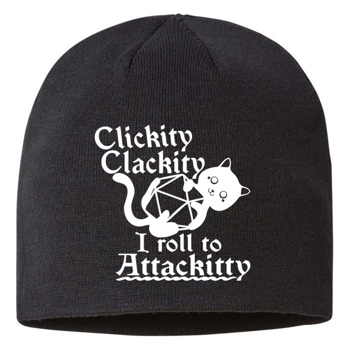 Clickity Clackity I Roll To Attackkitty Clickity Clackity Game Dice Sustainable Beanie