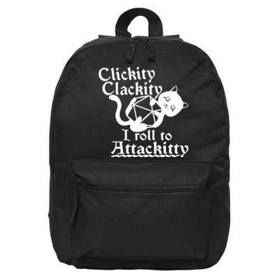 Clickity Clackity I Roll To Attackkitty Clickity Clackity Game Dice 16 in Basic Backpack