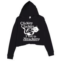 Clickity Clackity I Roll To Attackkitty Clickity Clackity Game Dice Crop Fleece Hoodie