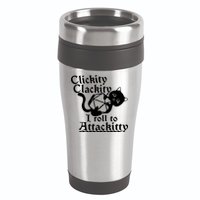 Clickity Clackity I Roll To Attackkitty Clickity Clackity Game Dice 16oz Travel Tumbler