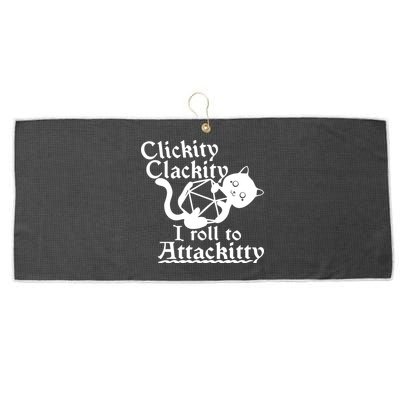 Clickity Clackity I Roll To Attackkitty Clickity Clackity Game Dice Large Microfiber Waffle Golf Towel