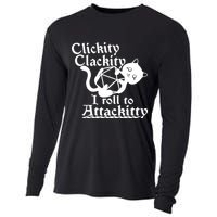 Clickity Clackity I Roll To Attackkitty Clickity Clackity Game Dice Cooling Performance Long Sleeve Crew