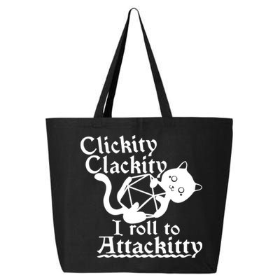 Clickity Clackity I Roll To Attackkitty Clickity Clackity Game Dice 25L Jumbo Tote