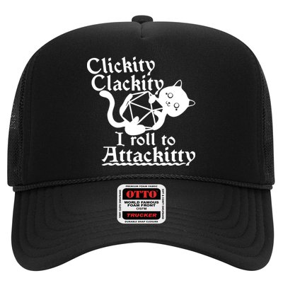 Clickity Clackity I Roll To Attackkitty Clickity Clackity Game Dice Trucker Hat