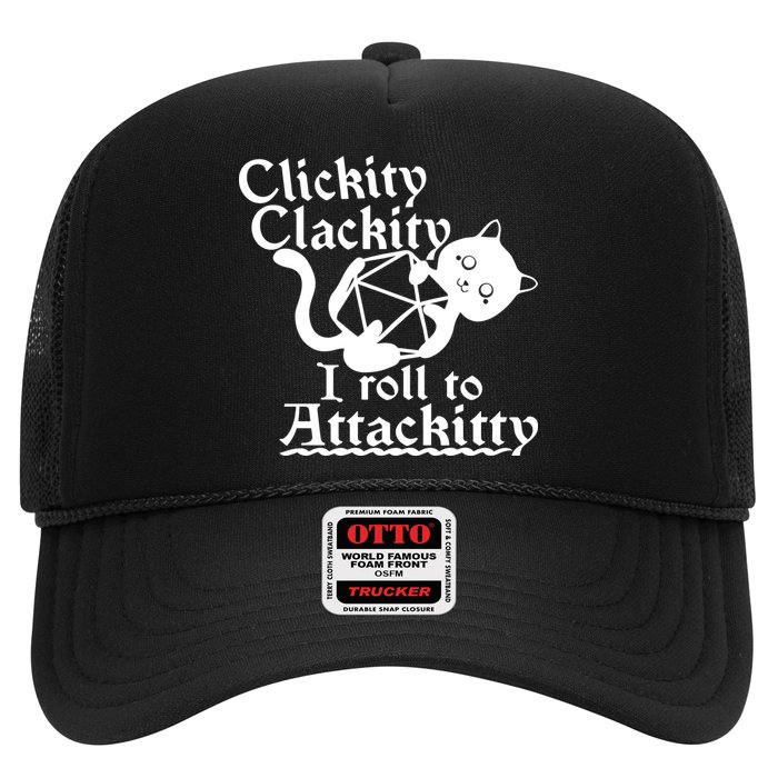 Clickity Clackity I Roll To Attackkitty Clickity Clackity Game Dice Trucker Hat