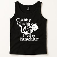 Clickity Clackity I Roll To Attackkitty Clickity Clackity Game Dice Tank Top