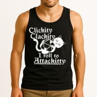 Clickity Clackity I Roll To Attackkitty Clickity Clackity Game Dice Tank Top