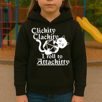 Clickity Clackity I Roll To Attackkitty Clickity Clackity Game Dice Kids Hoodie