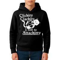 Clickity Clackity I Roll To Attackkitty Clickity Clackity Game Dice Kids Hoodie