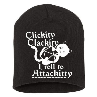 Clickity Clackity I Roll To Attackkitty Clickity Clackity Game Dice Short Acrylic Beanie