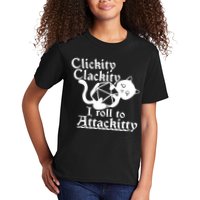 Clickity Clackity I Roll To Attackkitty Clickity Clackity Game Dice Kids T-Shirt