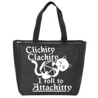 Clickity Clackity I Roll To Attackkitty Clickity Clackity Game Dice Zip Tote Bag