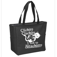 Clickity Clackity I Roll To Attackkitty Clickity Clackity Game Dice Zip Tote Bag