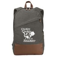 Clickity Clackity I Roll To Attackkitty Clickity Clackity Game Dice Cotton Canvas Backpack