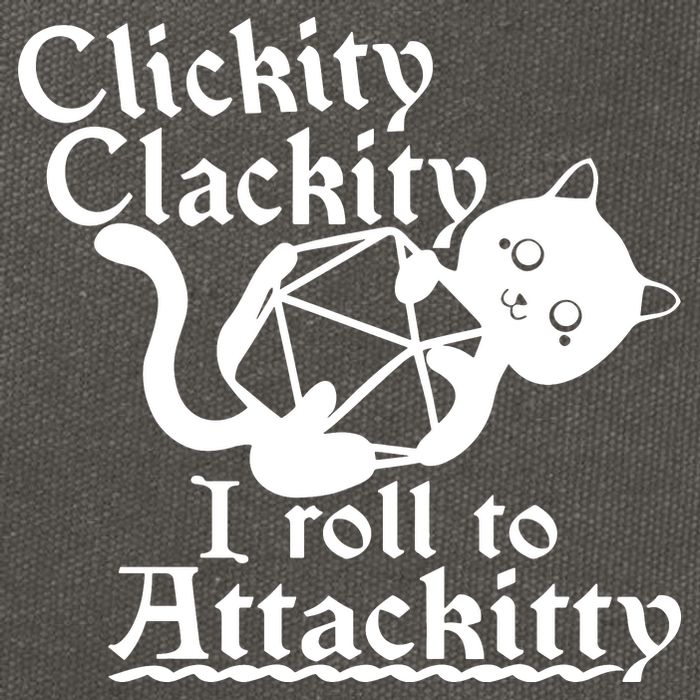 Clickity Clackity I Roll To Attackkitty Clickity Clackity Game Dice Cotton Canvas Backpack