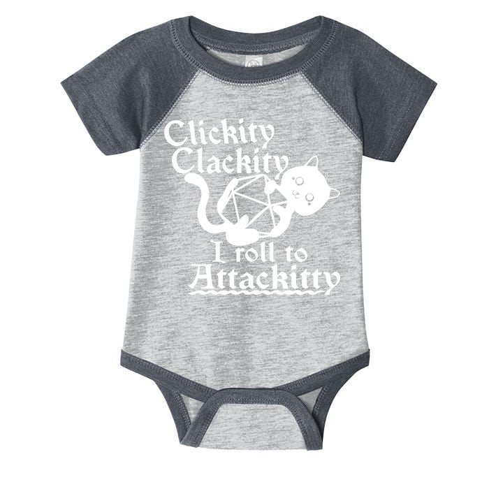 Clickity Clackity I Roll To Attackkitty Clickity Clackity Game Dice Infant Baby Jersey Bodysuit