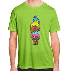 Cute Cat Ice Cream Kitty Cat Dessert Funny Adult ChromaSoft Performance T-Shirt