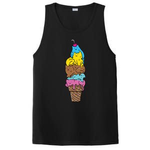 Cute Cat Ice Cream Kitty Cat Dessert Funny PosiCharge Competitor Tank