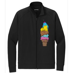 Cute Cat Ice Cream Kitty Cat Dessert Funny Stretch Full-Zip Cadet Jacket