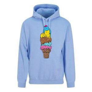 Cute Cat Ice Cream Kitty Cat Dessert Funny Unisex Surf Hoodie