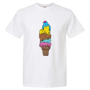 Cute Cat Ice Cream Kitty Cat Dessert Funny Garment-Dyed Heavyweight T-Shirt