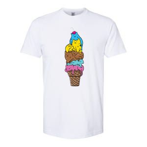 Cute Cat Ice Cream Kitty Cat Dessert Funny Softstyle CVC T-Shirt