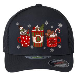 Christmas Coffee Iced Latte Cozy Winter Coffee Lovers Flexfit Unipanel Trucker Cap