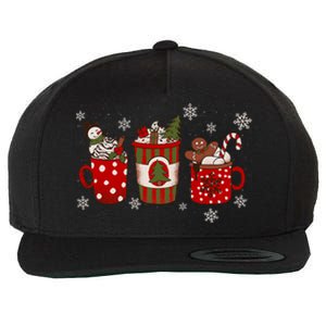 Christmas Coffee Iced Latte Cozy Winter Coffee Lovers Wool Snapback Cap