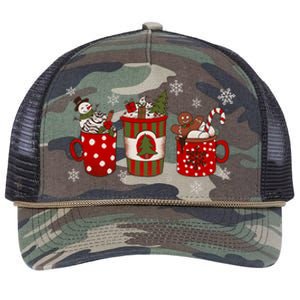 Christmas Coffee Iced Latte Cozy Winter Coffee Lovers Retro Rope Trucker Hat Cap