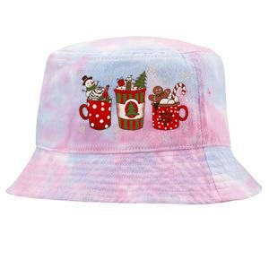 Christmas Coffee Iced Latte Cozy Winter Coffee Lovers Tie-Dyed Bucket Hat