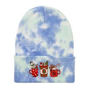 Christmas Coffee Iced Latte Cozy Winter Coffee Lovers Tie Dye 12in Knit Beanie