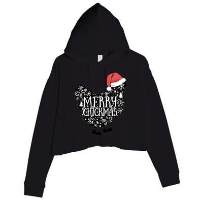 Christmas Chicken In Santa Hat Merry Chickmas Farmhouse Gift Crop Fleece Hoodie