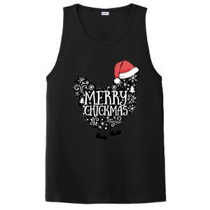 Christmas Chicken In Santa Hat Merry Chickmas Farmhouse Gift PosiCharge Competitor Tank