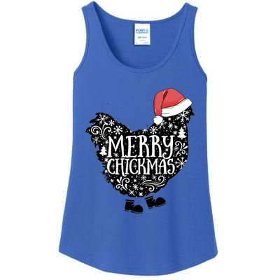 Christmas Chicken In Santa Hat Merry Chickmas Farmhouse Gift Ladies Essential Tank