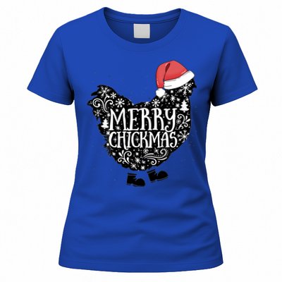 Christmas Chicken In Santa Hat Merry Chickmas Farmhouse Gift Women's T-Shirt