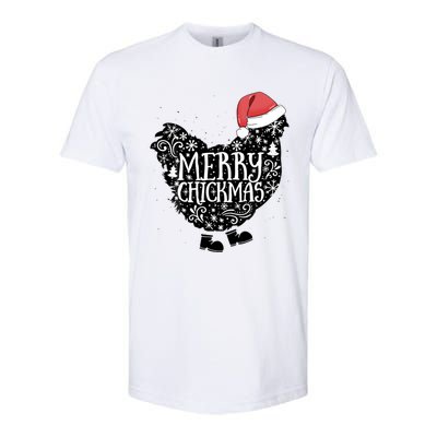 Christmas Chicken In Santa Hat Merry Chickmas Farmhouse Gift Softstyle® CVC T-Shirt